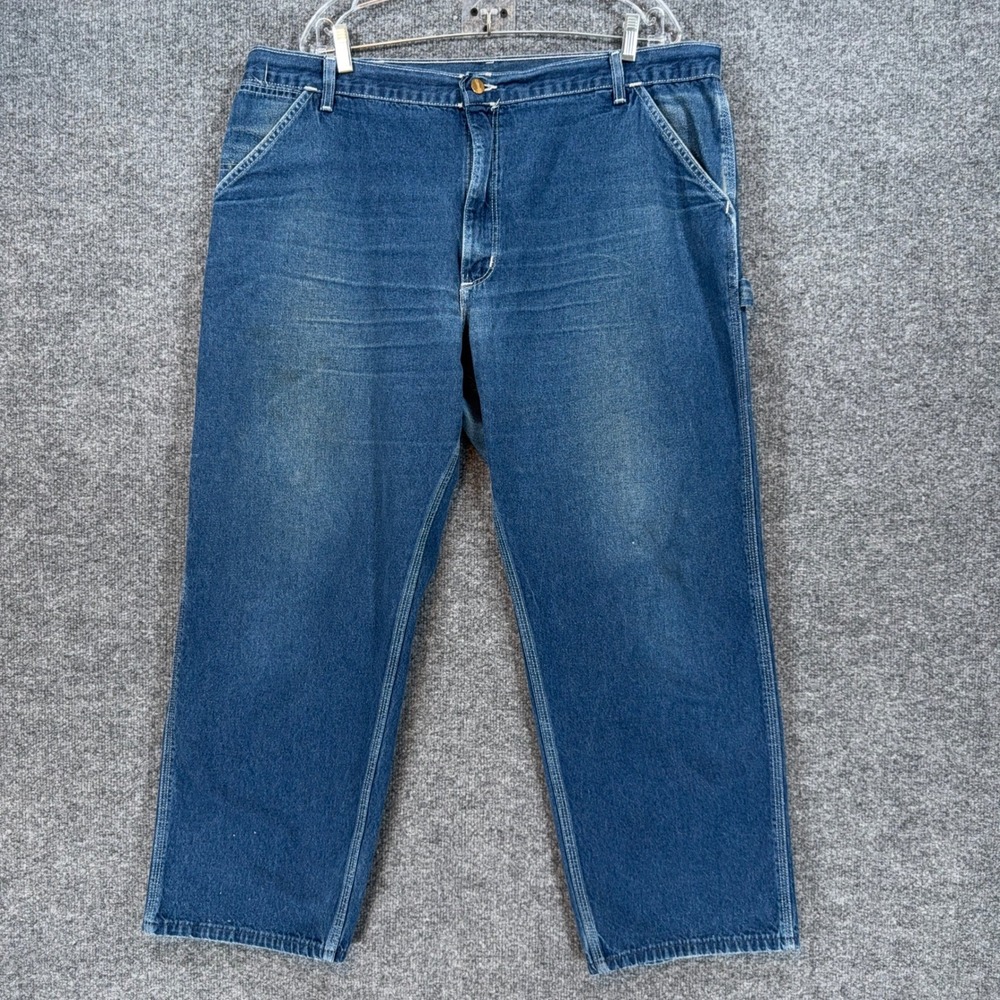 Carhartt Carpenter Jeans Mens 42x27 Blue Vintage Made in USA Workwear Denim